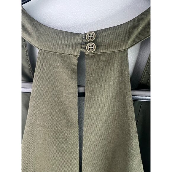 Venus Olive Green Sleeveless Jumpsuit With  Rhinestone Embellishment Neckline L - Picture 5 of 12